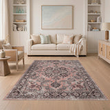 Pink Distressed Vintage Distressed Vintage Area Rug