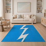 Blue Halftone Lightning Bolt Area Rug