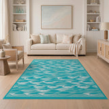 Teal Fish School Area Rug