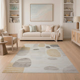 Neutral Abstract Pebble Area Rug