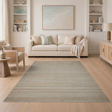 Beige Heritage Tribal Striped Woven Rug