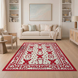 Whimsical Gingerbread Men Red Area Rug