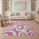 Swirl Pink Swirl Abstract Area Rug