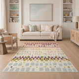 Modern Geometric Oval Multi-Color Area Rug