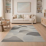 Abstract Area Grey Abstract Wavy Grey Area Rug
