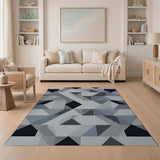 Geometric Modern Grey Geometric Area Rug