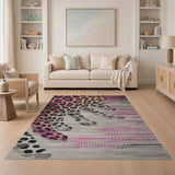 Abstract Pink Leopard Fade Area Rug