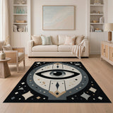 Mystical Eye Geometric Grey Area Rug