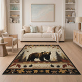 Majestic Grizzly Bear Autumn Forest Rug