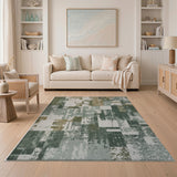 Distressed Patchwork Neutral Area Rug