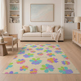 Multi-color and Patterns Whimsical Multi-Color Floral Area Rug
