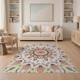 Pink Pink Mandala Floral Area Rug