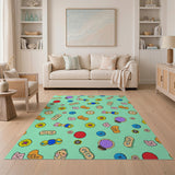 Playful Peanut Doodle Kids Cartoon Rug