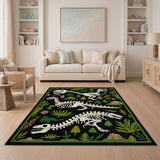 Dino Skeleton Jungle Kids Area Rug