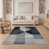 Modern Geometric Black White No. 13 Area Rug