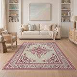 Pink Traditional Persian Exquisite Pink Floral Persian Area Rug