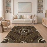 Distressed Vintage Football Area Rug