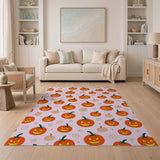 Cute Pink Cartoon Pumpkin Halloween Rug
