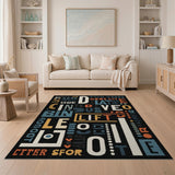 Vibrant Typographic Geometric Area Rug