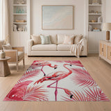 Vibrant Pink Flamingo Tropical Area Rug