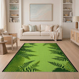 Green Floral Vintage Lush Fern Green Area Rug