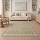 Beige Geometric Cutout Area Rug