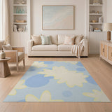 Whimsical Blue Starburst Area Rug