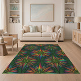 Rainbow Starburst Geometric Area Rug