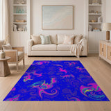 Neon Psychedelic Swirl Abstract Area Rug