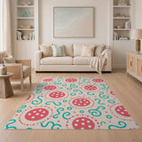 Whimsical Pepper Squiggle Area Rug