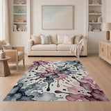 Abstract Pink Purple Watercolor Splash Area Rug