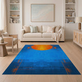 Multi-color and Patterns Bold Orange Sun Geometric Area Rug