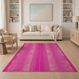 Hot Pink Crocodile Texture Area Rug