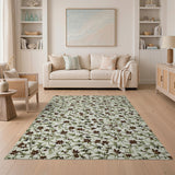 Delicate Floral Vintage Area Rug in Cream Rust