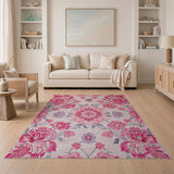 Floral Vintage Pink Blush Pink Floral Medallion Area Rug