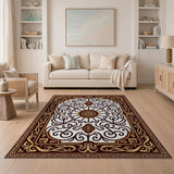 Ornate Gold Traditional Persian Area Rug