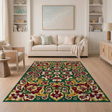 Multi-color and Patterns Emerald Persian Floral Area Rug