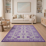 Imperial Purple Floral Persian Area Rug