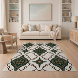 Teal and Terracotta Ornate Persian Motif Rug