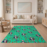 Playful Dancing Skeletons Cartoon Area Rug