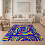 Vibrant Psychedelic Swirl Area Rug