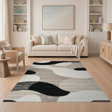 Abstract Black Shapes Area Rug