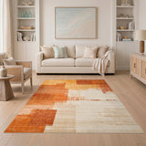 Abstract Orange Area Rug
