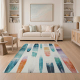 Watercolor Surfboard Lineup Coastal Area Rug