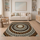 Twisted Rope Concentric Circles Area Rug