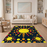 Vibrant Yellow Circle Area Rug