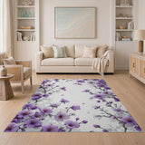 Purple Magnolia Blossom Area Rug