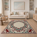 Multi-color and Patterns Ornate Red Floral Persian Border Rug