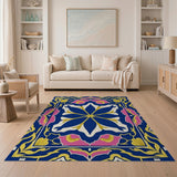 Navy Starburst Medallion Persian Area Rug