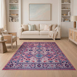 Traditional Persian Vibrant Pink Persian Geometric Area Rug